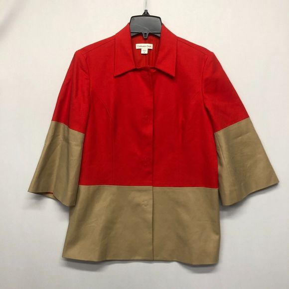 Coldwater Creek Women 3/4 Sleeve Button Snap Shirt Jacket Size 10 Casual M093 14 - Picture 1 of 14
